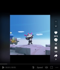 a screen shot of a video game with a character on it